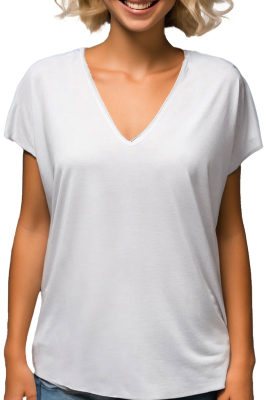 Odi Style Women's Short Sleeve V-Neck Shirts Loose Casual Tee T-Shirt